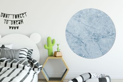 Runde Wandbilder - 120x120 cm - Marmor - Muster - Blau (Gr. 120x120 cm)