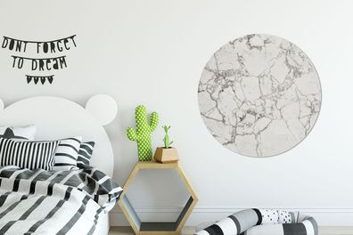 Runde Wandbilder - 90x90 cm - Marmor - Muster - Grau (Gr. 90x90 cm)