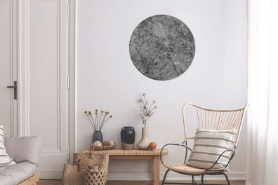 Runde Wandbilder - 60x60 cm - Marmor - Grau - Luxus (Gr. 60x60 cm)