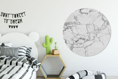 Runde Wandbilder - 140x140 cm - Marmor - Muster - Grau (Gr. 140x140 cm)