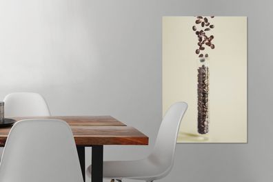 Leinwandbilder - 40x60 cm - Reagenzglas mit den bitteren Kaffeebohnen (Gr. 40x60 cm)