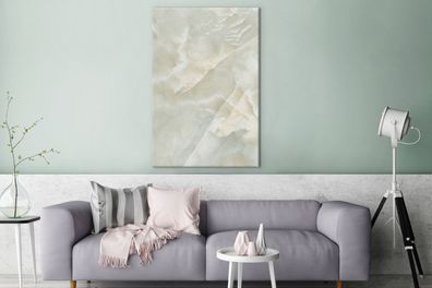 Leinwandbilder - 90x140 cm - Marmor - Muster - Weiß (Gr. 90x140 cm)