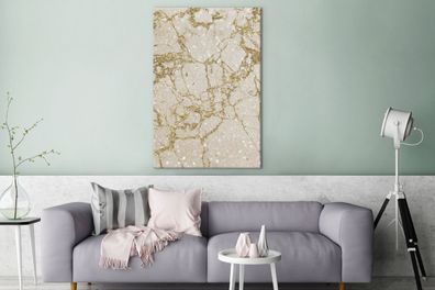 Leinwandbilder - 90x140 cm - Marmor - Gold - Glitter (Gr. 90x140 cm)