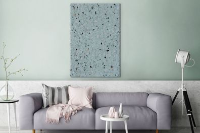 Leinwandbilder - 90x140 cm - Marmor - Dots - Blau (Gr. 90x140 cm)