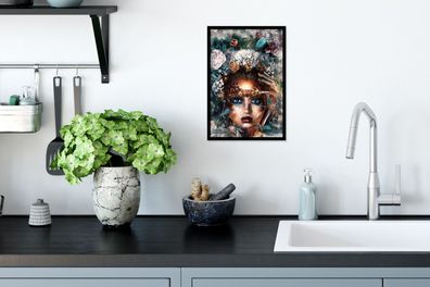 Poster - 20x30 cm - Abstrakt - Rauch - Frau (Gr. 20x30 cm)