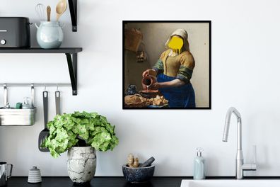 Poster - 40x40 cm - Das Milchmädchen - Vermeer - Kunst (Gr. 40x40 cm)