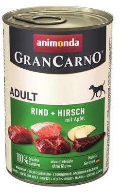 animonda - GranCarno ¦ Fleischmahlzeit mit Hirsch + Äpfeln - 6x400g ¦ nasses Hunde...