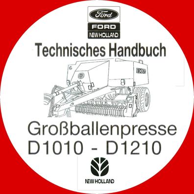 Reparatur Handbuch Werkstatthandbuch New Holland Großballenpresse D1010 D1210