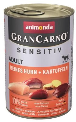 animonda ¦ GranCarno Adult - Sensitive - Huhn + Kartoffeln - 6 x 400g ¦ nasses ...