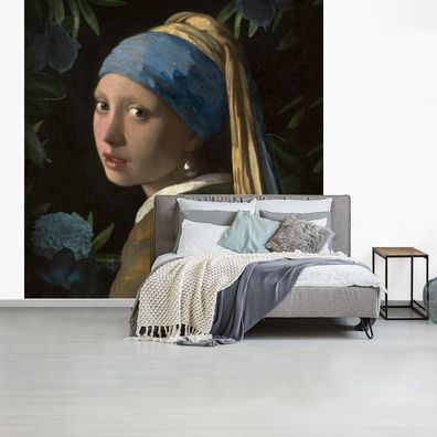 Fototapete - 240x240 cm - Das Mädchen mit dem Perlenohrring - Vermeer - Kunst