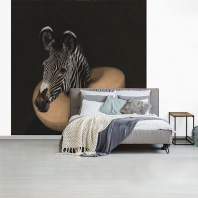 Fototapete - 220x220 cm - Zebra - Kunst - Kleidung (Gr. 220x220 cm)