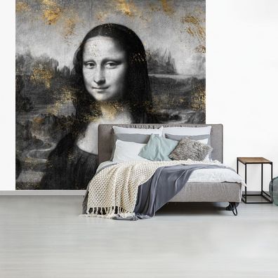 Fototapete - 240x240 cm - Mona Lisa - Leonardo da Vinci - Kunst (Gr. 240x240 cm)