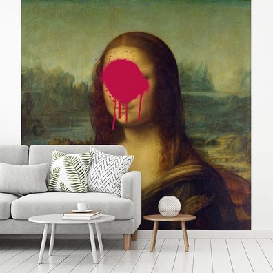 Fototapete - 220x220 cm - Mona Lisa - Leonardo da Vinci - Kunst (Gr. 220x220 cm)
