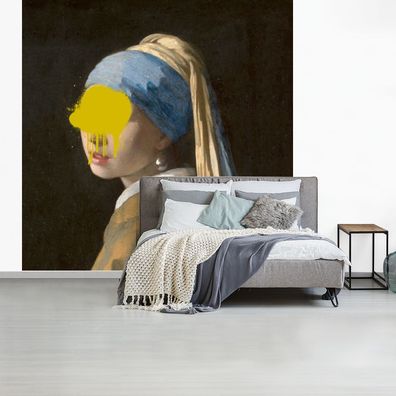 Fototapete - 260x260 cm - Mädchen mit Perlenohrring - Vermeer - Kunst