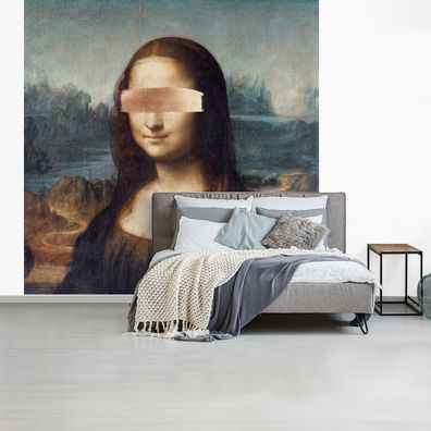 Fototapete - 300x300 cm - Mona Lisa - Leonardo da Vinci - Kunst (Gr. 300x300 cm)