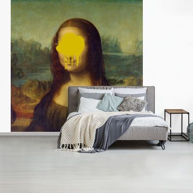 Fototapete - 350x350 cm - Mona Lisa - Leonardo da Vinci - Kunst (Gr. 350x350 cm)