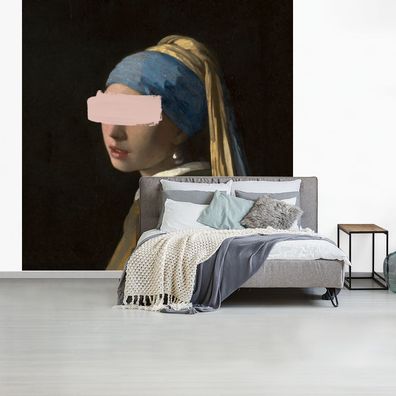 Fototapete - 260x260 cm - Mädchen mit Perlenohrring - Vermeer - Kunst
