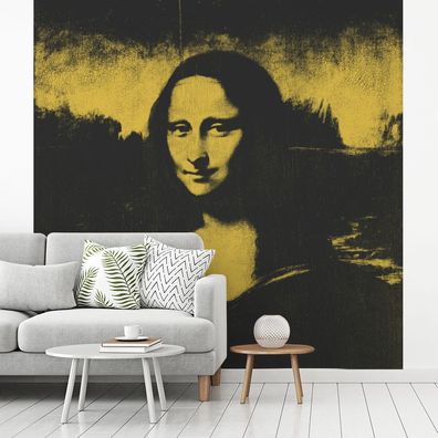 Fototapete - 260x260 cm - Mona Lisa - Leonardo da Vinci - Kunst (Gr. 260x260 cm)