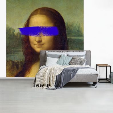 Fototapete - 280x280 cm - Mona Lisa - Leonardo da Vinci - Kunst (Gr. 280x280 cm)