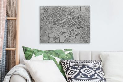 Leinwandbilder - 40x30 cm - Stadtplan - Vintage - Groningen (Gr. 40x30 cm)