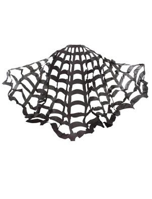 schwarzer Umhang Spinnennetz Spiderweb Cape Gruselparty Halloween Fasching