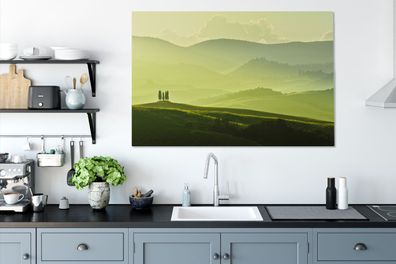 Leinwandbilder - 140x90 cm - Toskana - Hügel - Grün (Gr. 140x90 cm)