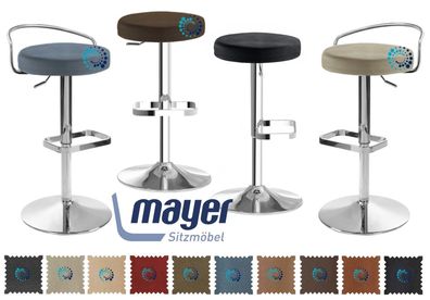 Mayer Barhocker 1200/1201 myDIVO, Chrom glänzend, 10 Farben Microfaser in Leder-Optik