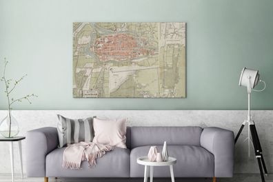 Leinwandbilder - 140x90 cm - Karte - Alkmaar - Farben (Gr. 140x90 cm)