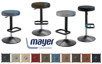 Mayer Barhocker 1200 myDIVO, Gestell schwarz, 10 Farben Microfaser in Leder-Optik