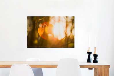 Leinwandbilder - 90x60 cm - Makro - Blatt - Sonne (Gr. 90x60 cm)