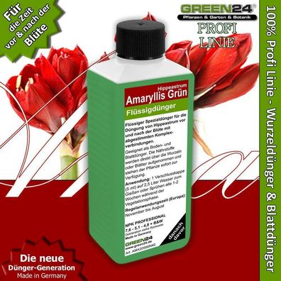 Amaryllis-Dünger Hippeastrum Grün - Flüssigdünger für die Zeit ohne Blüten 250ml