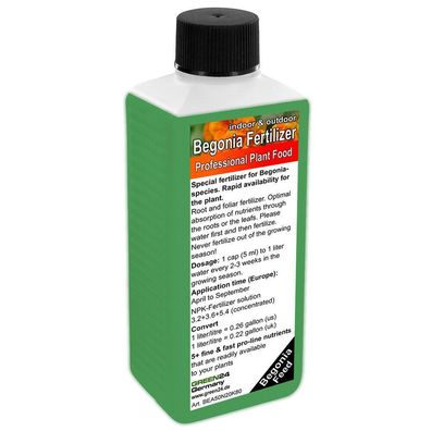 Begonia Bloom Liquid Fertilizer NPK - Root & Foliar Fertilizer 250ml