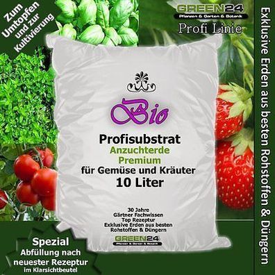 Bio-Anzuchterde Premium Aussaaterde Saaterde 10 Ltr. für Gemüse und Kräuter