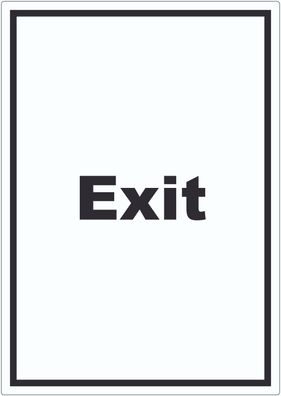 Exit Aufkleber mit Text Ausgang hochkant