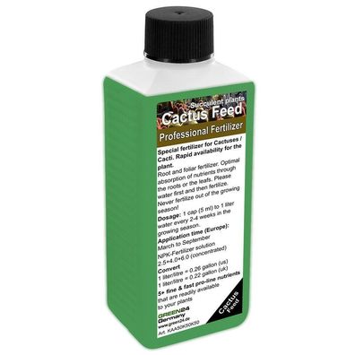 Cactus Feed Succulent Liquid Fertilizer NPK for Cactuses, Cacti, Succulent Plant