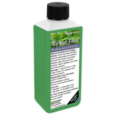 Ginkgo Liquid Fertilizer NPK Feed, Plant Food for Ginkgo biloba - Root & Foliar