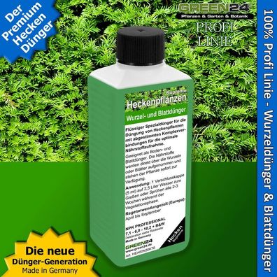 Hecken-Dünger Heckenpflanzen Flüssigdünger NPK f. Laubhecken + Immergrüne Hecken
