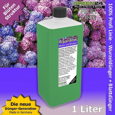 Hortensien-Dünger XL 1 Liter Flüssigdünger für Hydrangea Pflanzen Profi NPK