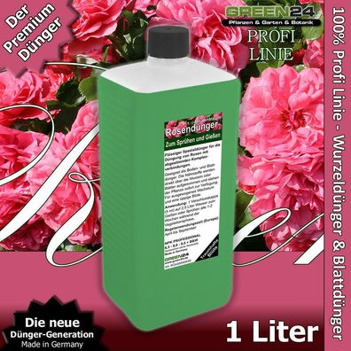 Rosen-Dünger XL 1 Liter Beetrosen Edelrosen Strauchrosen Rosen Flüssigdünger NPK