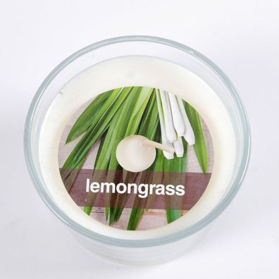 Duftkerze im Glas Lemongras Windlicht Naturwachs H 6 x Ø 8.5 cm
