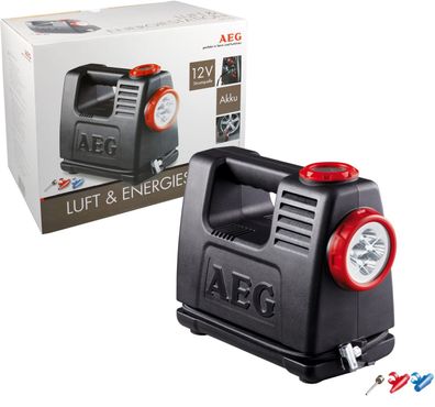 AEG 12V Auto Mini Kompressor Luft EnergieStation Zigarettenanzünder Akku Reifen