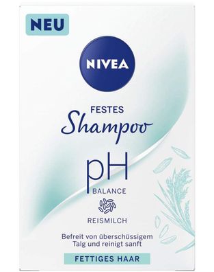 12x 75g Nivea festes Shampoo pH Balance für fettiges Haar mit Reismilch