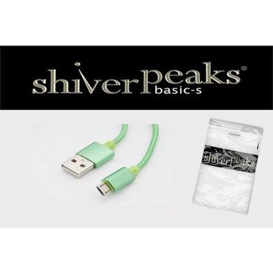 Kabel USB 2.0 A (St) => Micro B (St) 1,2m textil/ grün * shiverpeaks* BASIC-S