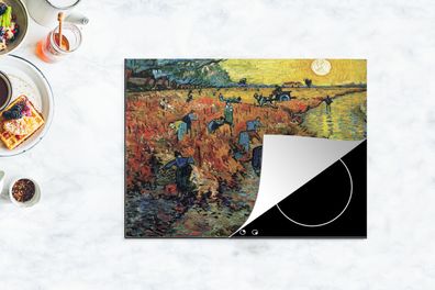 Herdabdeckplatte - 70x52 cm - Der rote Weinberg - Vincent van Gogh
