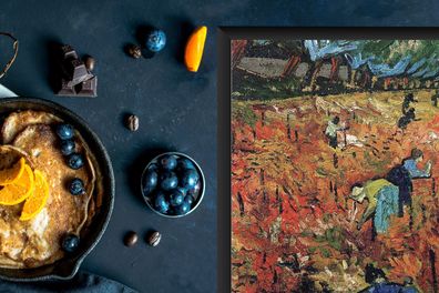 Herdabdeckplatte - 80x52 cm - Der rote Weinberg - Vincent van Gogh