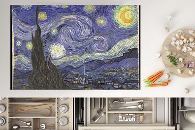 Herdabdeckplatte - 80x52 cm - Sternennacht - Vincent van Gogh