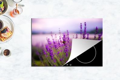 Herdabdeckplatte - 78x52 cm - Lavendel mit Biene