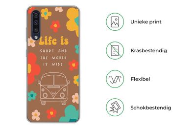 Hülle für Samsung Galaxy A50 - Sprichwörter - Zitate - Das Leben ist kurz und die Wel