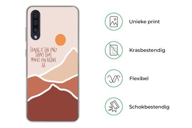 Hülle für Samsung Galaxy A50 - Sprichwörter - Zitate - Reisen ist das Einzige, das di