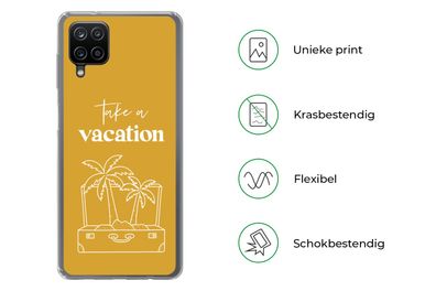 Hülle für Samsung Galaxy A12 - Sprichwörter - Zitate - Urlaub machen - Palme - Siliko
